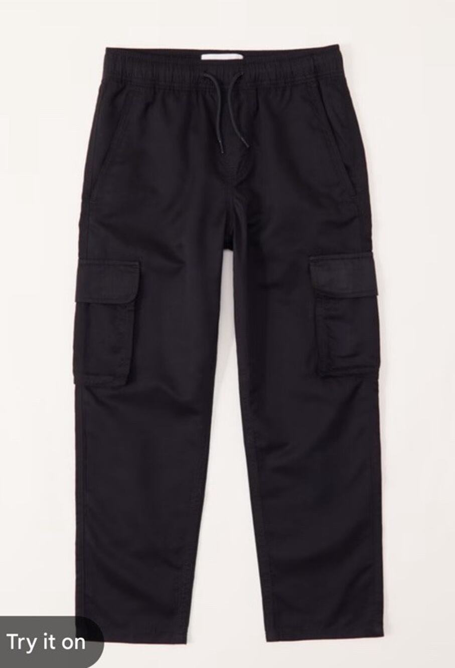 Kids Black Cargo Jogger Pants